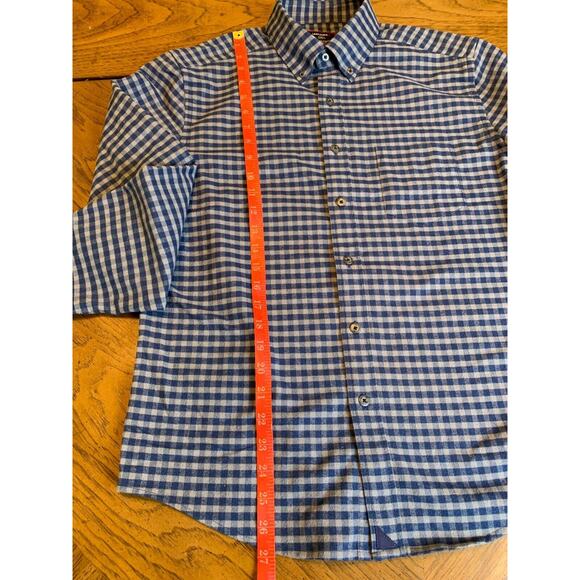 UNTUCKit Shirt Mens Navy Blue Gray Flannel Long Sleeve Button Down Size S - Picture 9 of 10
